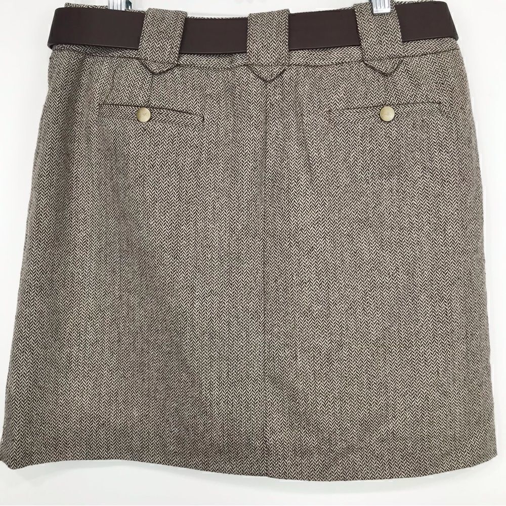 Fenn Wright Mason Brown Tweed Belted Mini Skirt - Picture 6 of 15